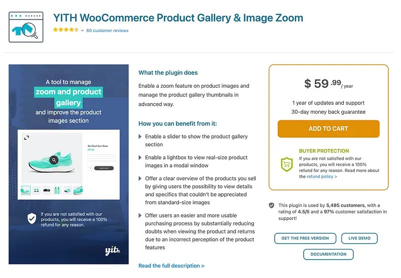 Galeria de produtos YITH WooCommerce e plug-in de zoom de imagem