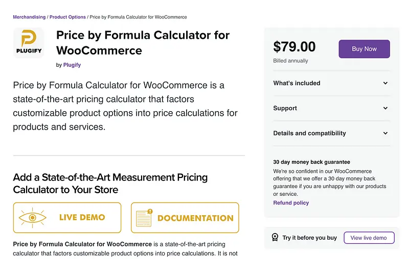 Price By Formula Calculator para o plugin WooCommerce