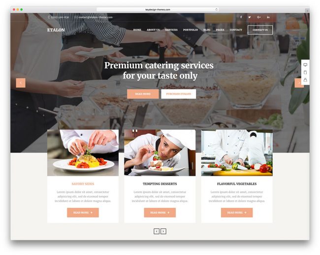 标准具餐厅 WordPress 主题