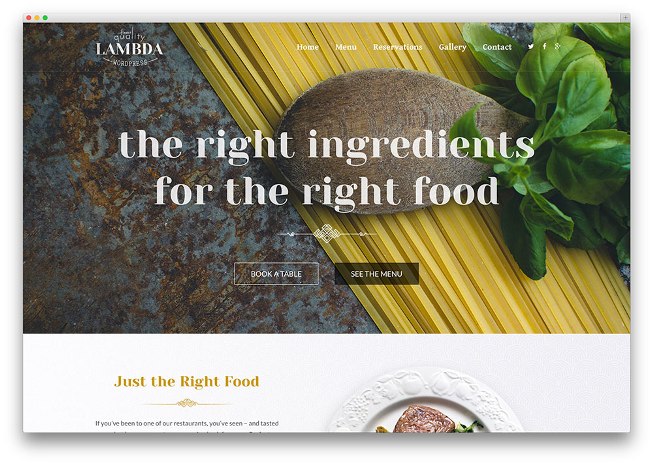 Lambda 餐厅 WordPress 主题