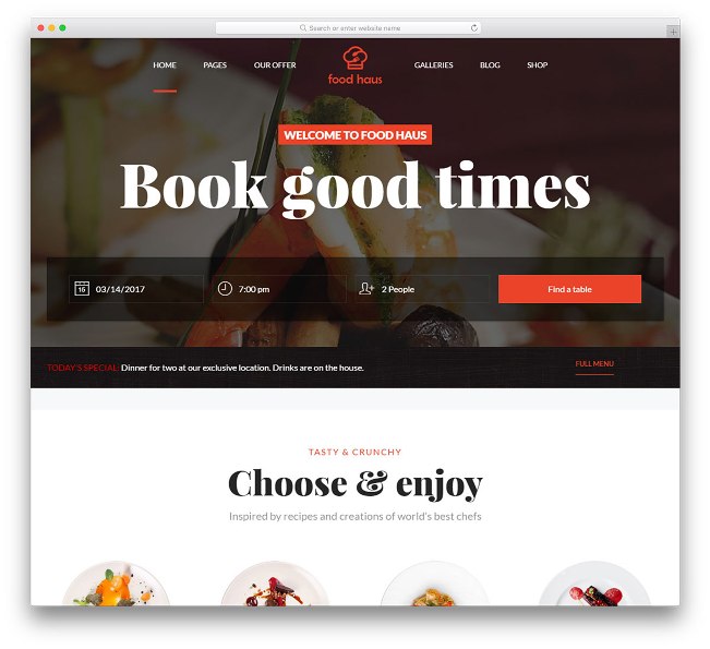 Food Haus 餐厅 WordPress 主题