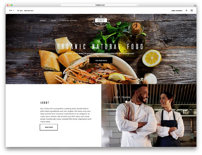 KALYAS 餐厅 WordPress 主题