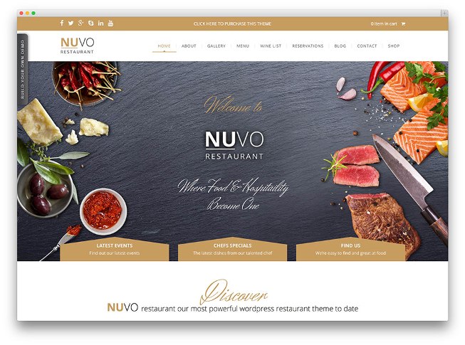 Nuvo 餐厅 WordPress 主题