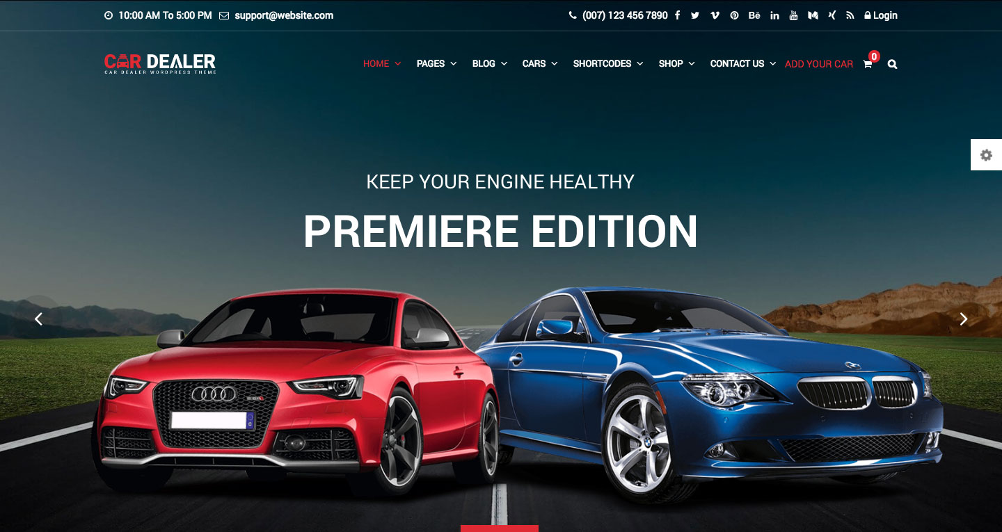 Tema do revendedor de carros