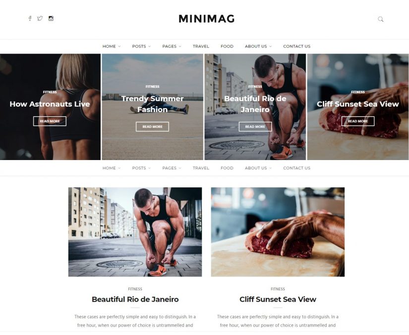 Tema WordPress MiniMag Blog em 2018