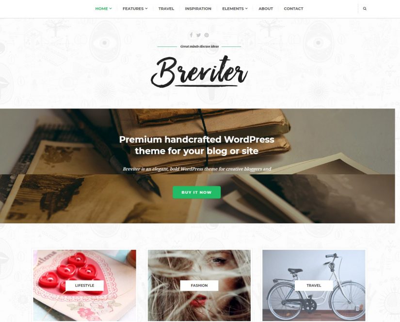 Tema do blog Breviter WordPress 2018