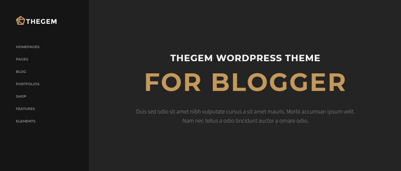 O tema Gem WordPress para um blog em 2018