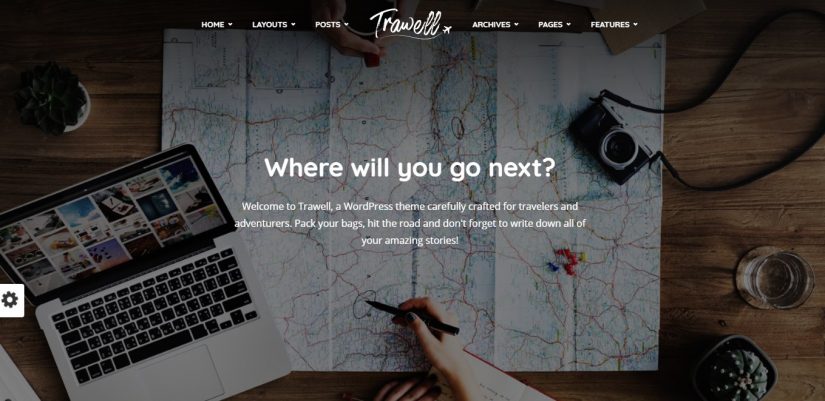 Tema Trawell para um blog WordPress 2018