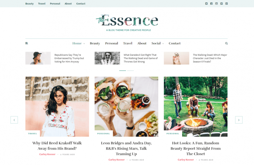 The Essence - tema do blog WordPress