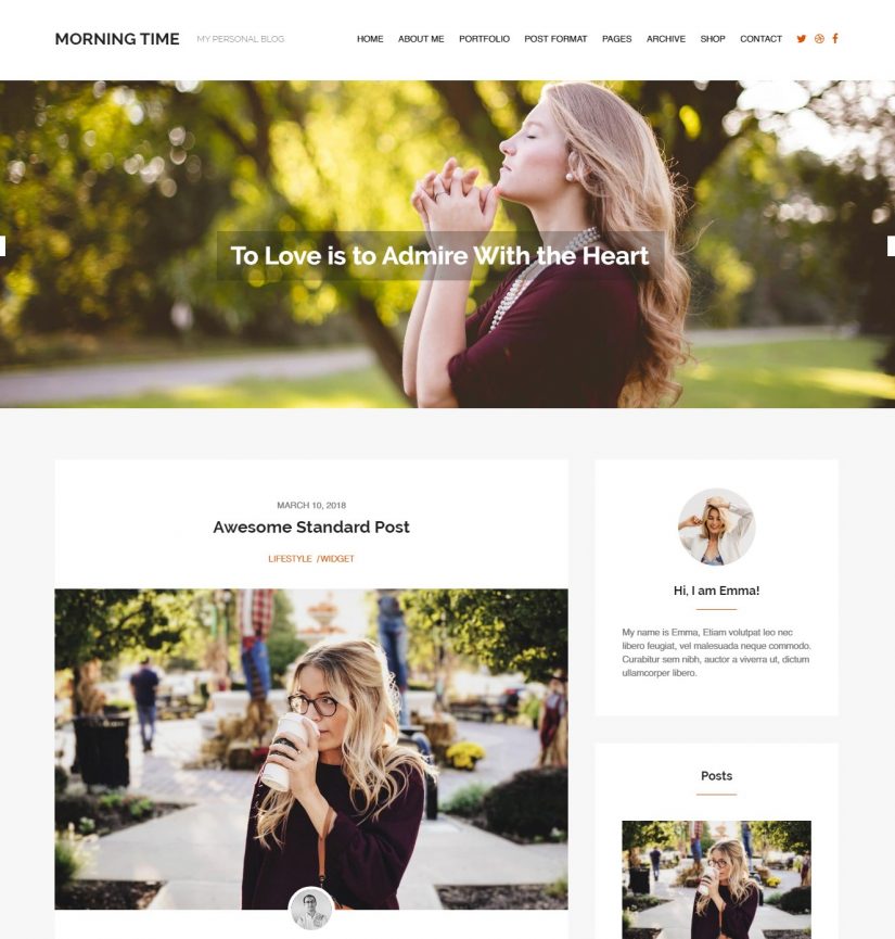 Tema WordPress MorningTime para Blog 2018