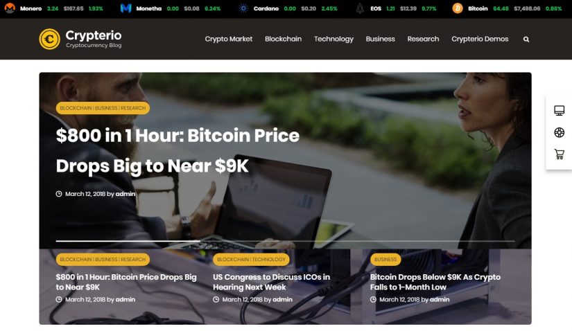 Tema WordPress Crypterio para um Blog 2018