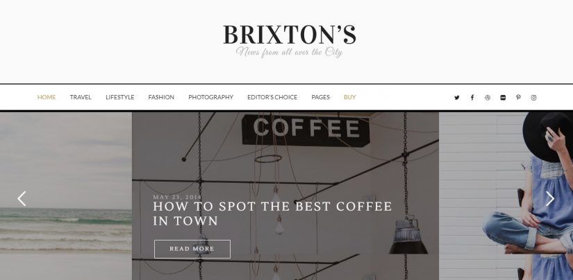 Tema do blog WordPress de Brixton em 2018