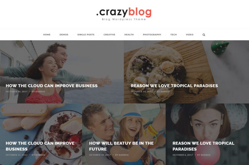 Tema do blog CrazyBlog 2018 WordPress