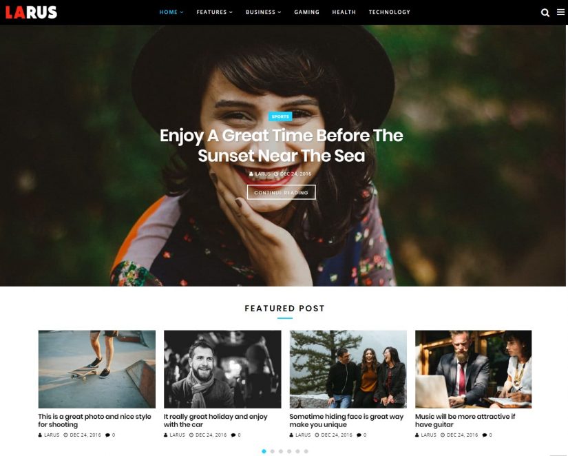 Tema do blog Larus WordPress em 2018