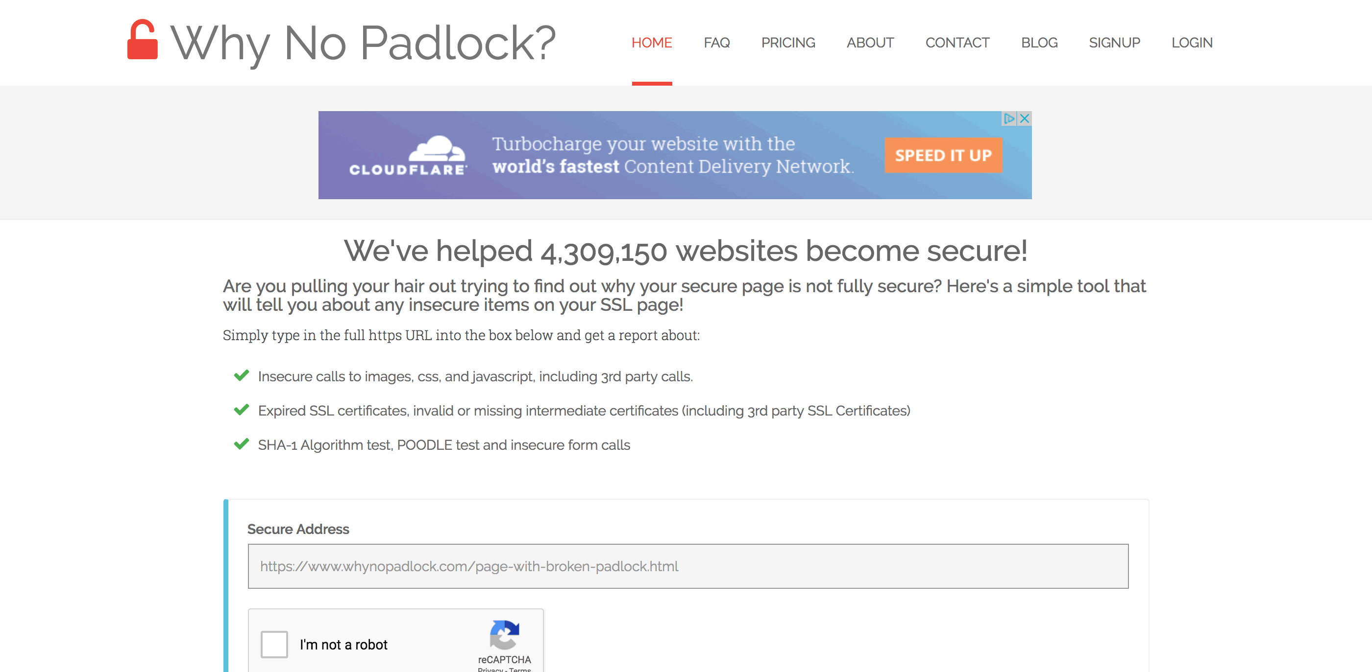 Por que nenhum site de cadeado