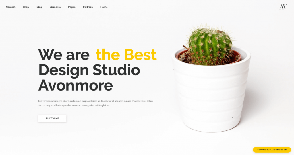 Avonmore - 设计工作室 WordPress 主题。