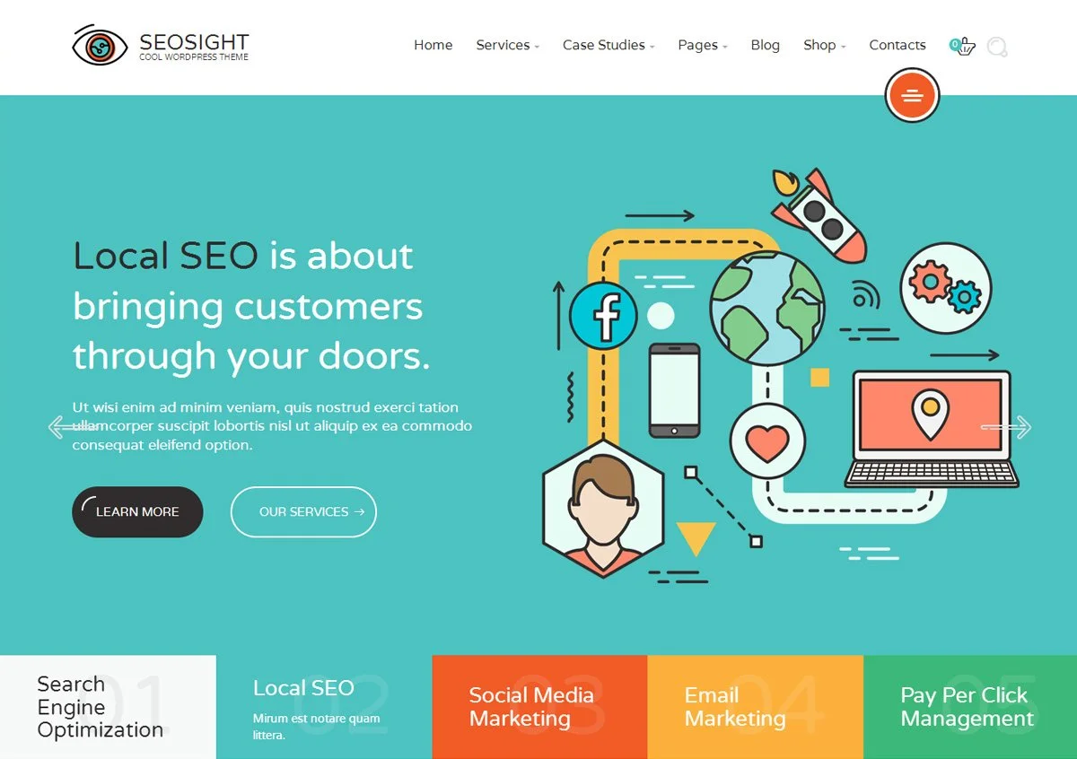 Tema WordPress pemasaran digital seo