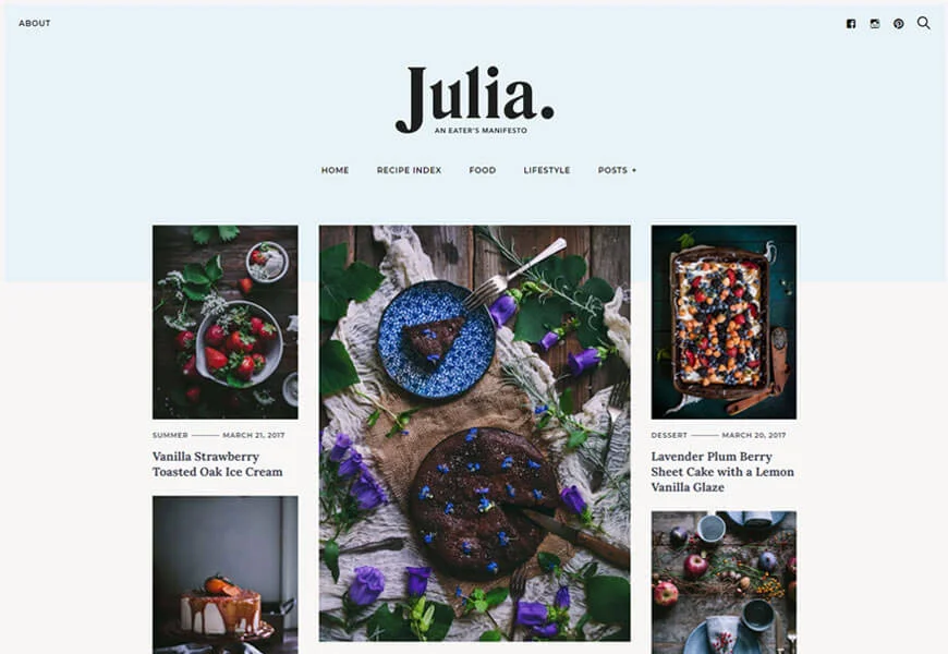 meilleurs thèmes wordpress premium pour les blogs culinaires