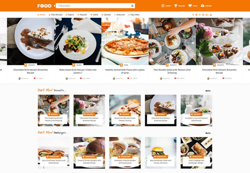 Tasty Food est un thème WordPress de blog alimentaire haut de gamme