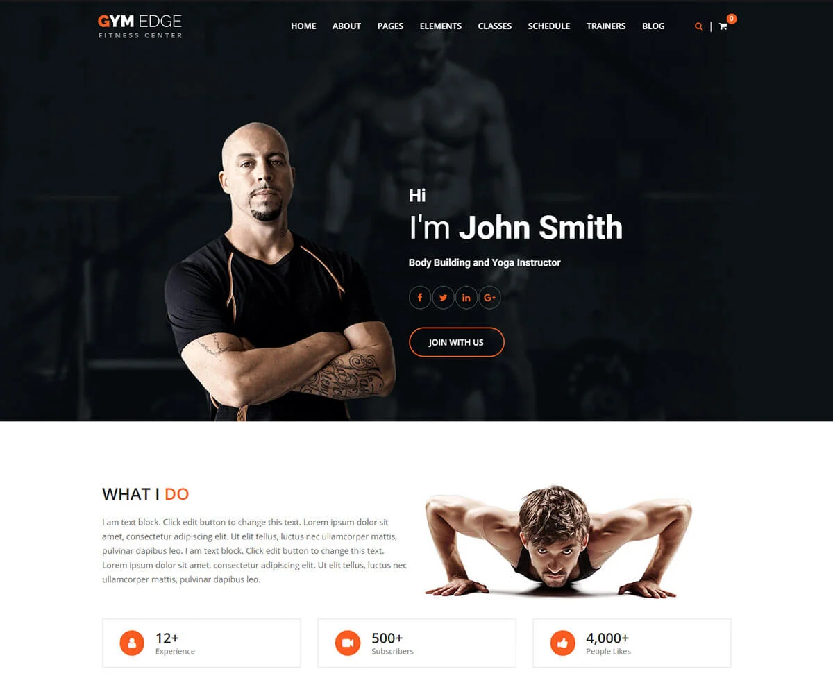 Gym Edge 是私人教练的最佳 wordpress 主题