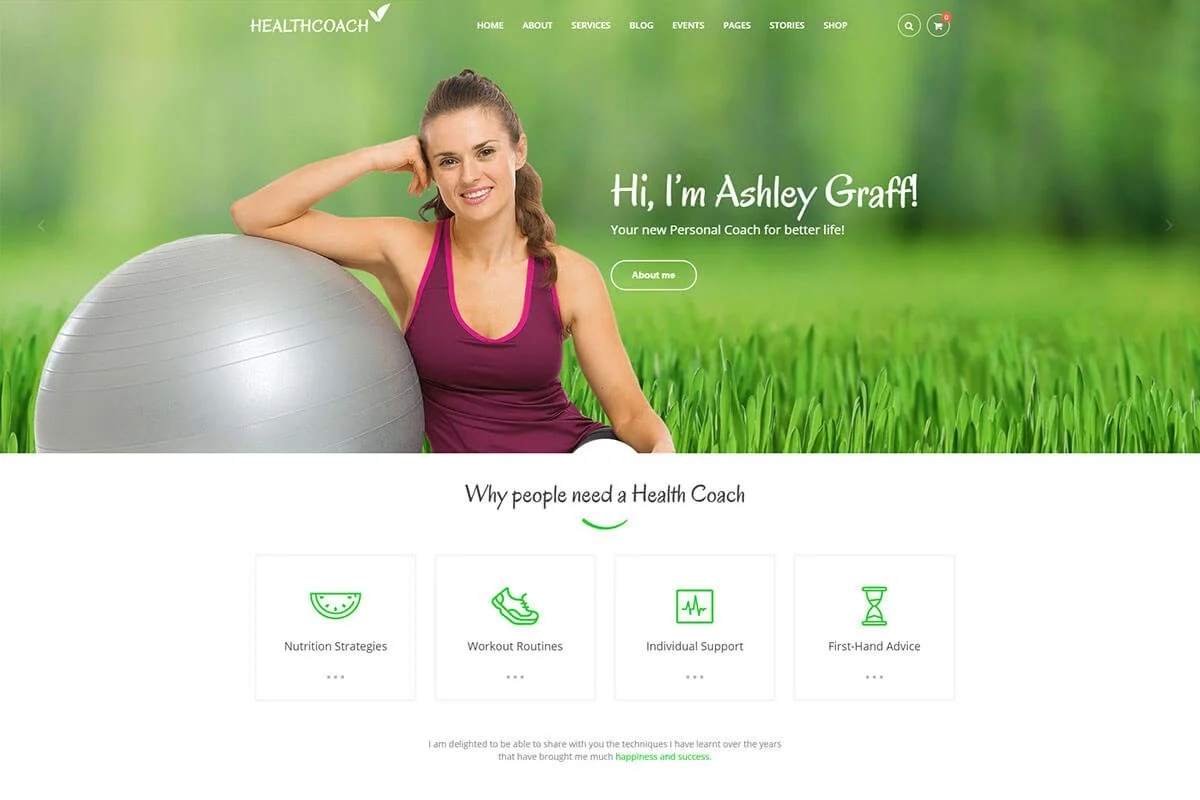 Health-Coach 是私人教练的 wordpress 主题