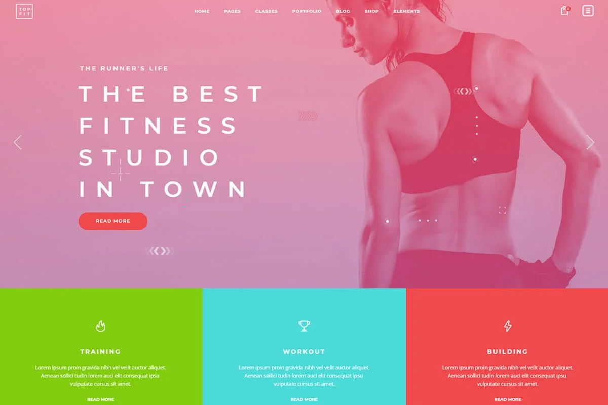 TopFit WordPress 现代健身房健身和生活方式主题