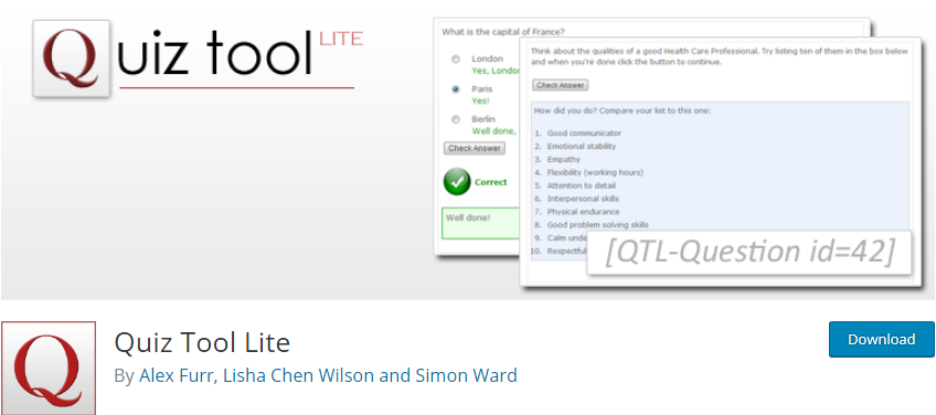 Wordpress Quiz Plugin