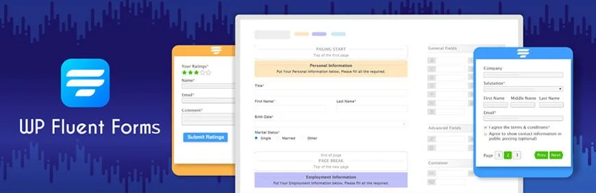 WP Fluent Forms 是一个复杂且用户友好的联系表单插件