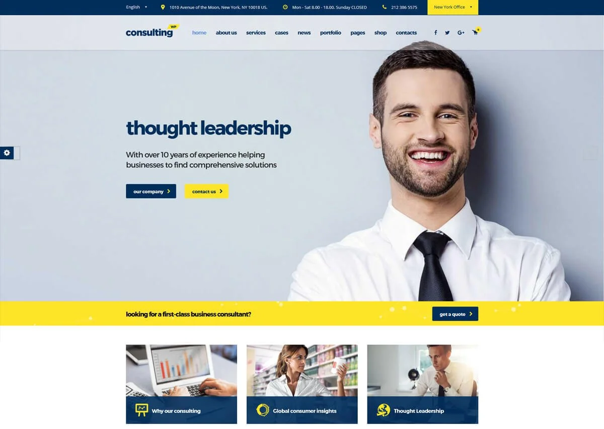 금융 및 컨설팅 비즈니스를 위한 WordPress 테마