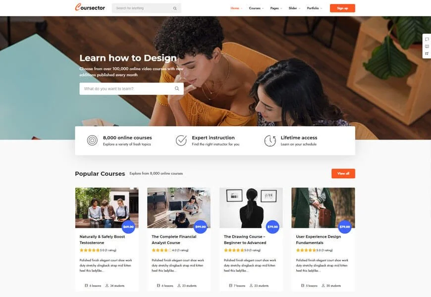mejor tema educativo de WordPress para cursos en línea