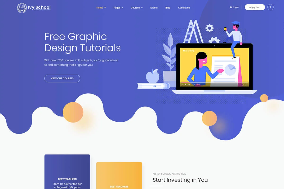 IvyPrep es un sitio web moderno de temas de wordpress para educación