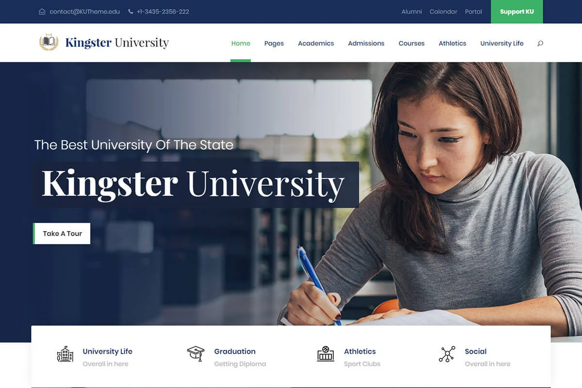Kingster University WordPress theme