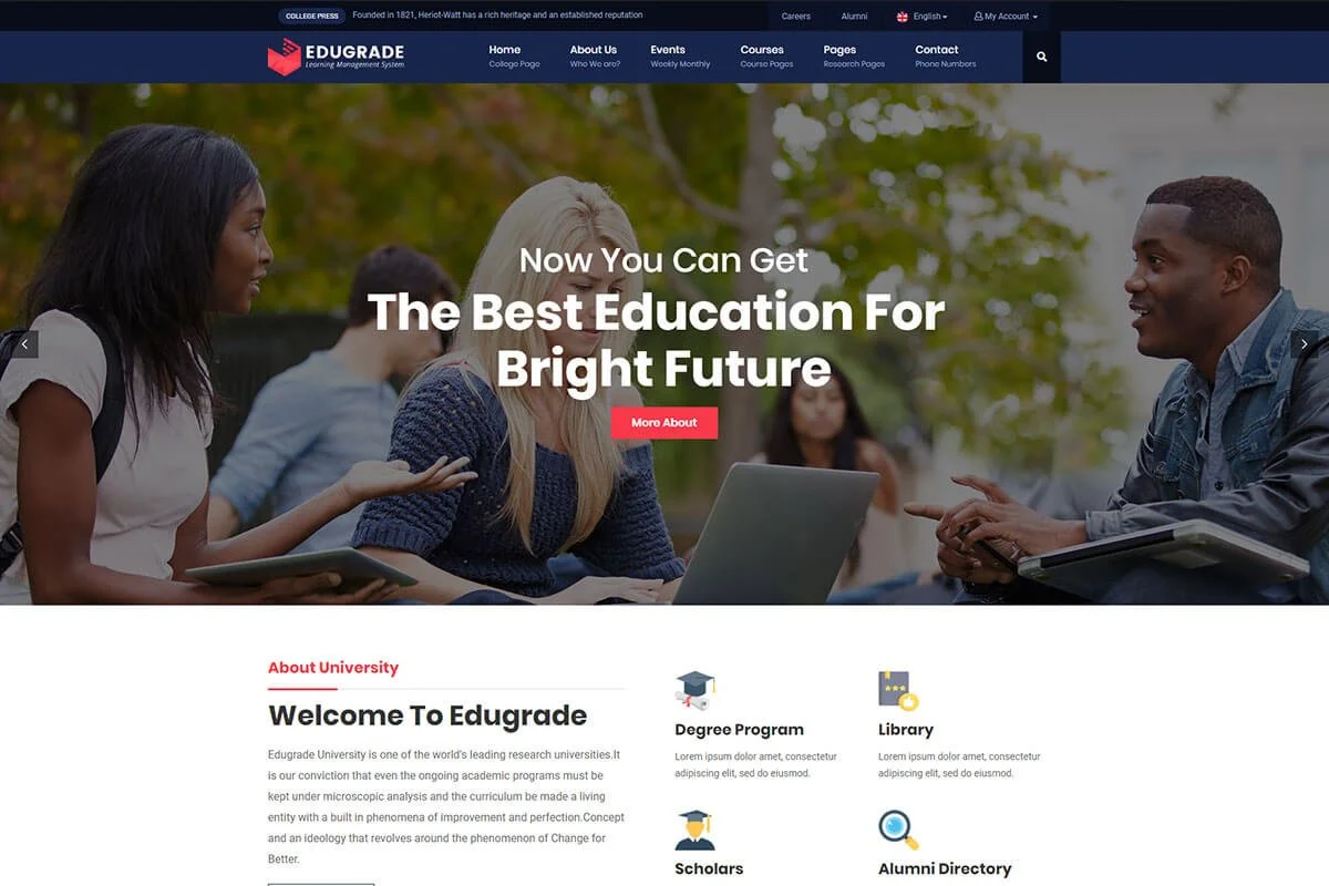 Edugrade WordPress theme