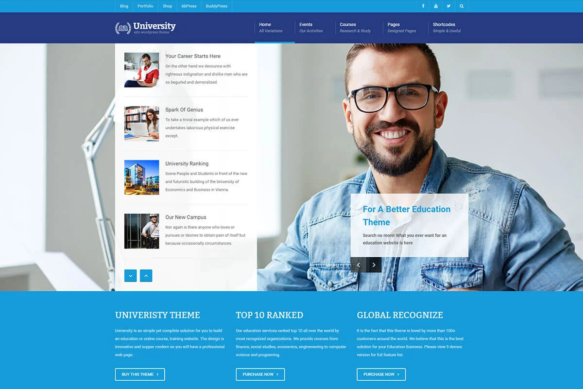 tema universitario de WordPress