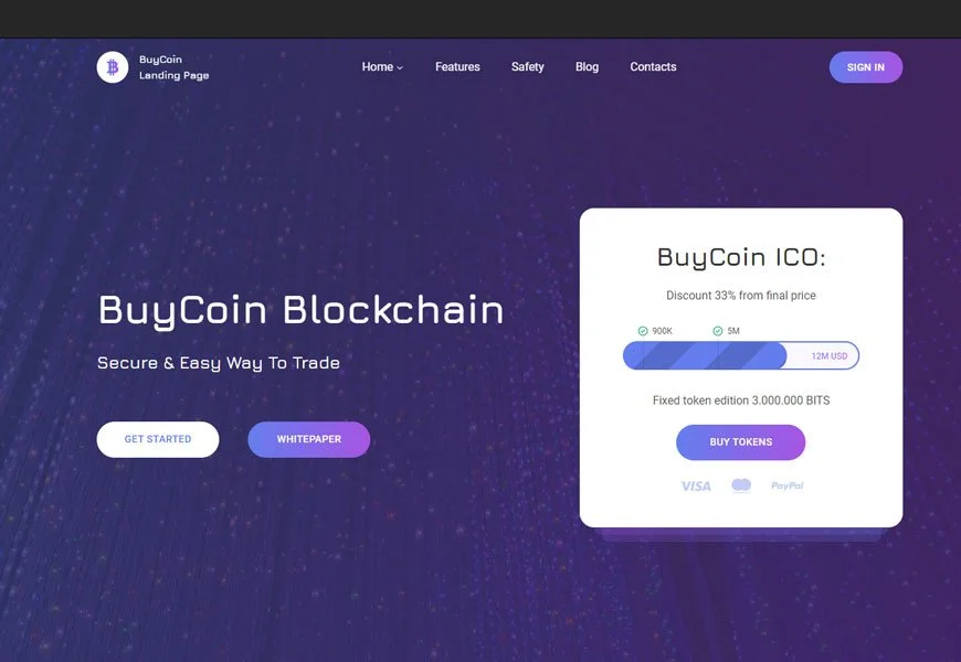 BuyCoin - 加密货币网站模板