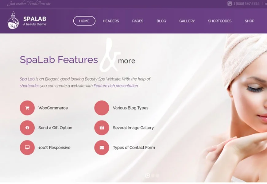 Spa Lab es un fantástico tema de WordPress para peluquerías