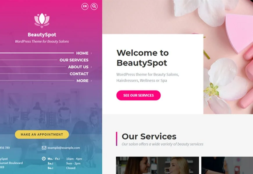 BeautySpot - tema de WordPress para peluquerías