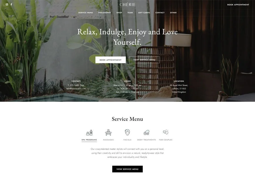 Cherie - Tema de salón de WordPress