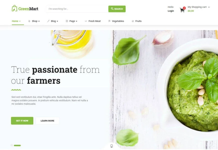 ออร์แกนิก WooCommerce เก็บธีม WordPress