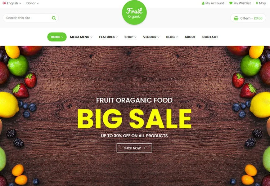 ธีม WordPress ร้านค้าออร์แกนิกระดับพรีเมียม