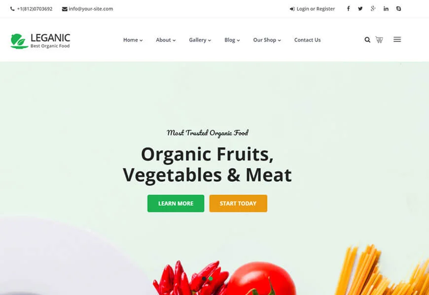 ธีม Woocommerce ผลไม้และผักออร์แกนิก
