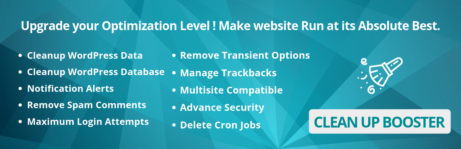 Clean Up Booster – Database Optimizer &Amp; Login Security