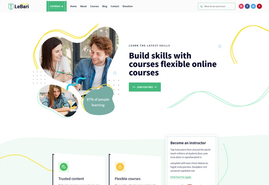 LeBari - modelo de site de eLearning
