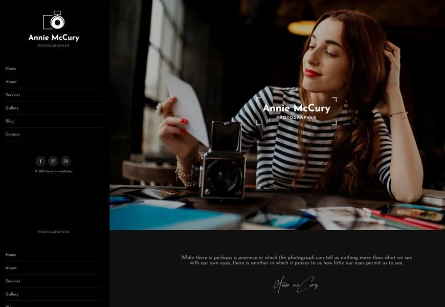 site de fotografia moderno