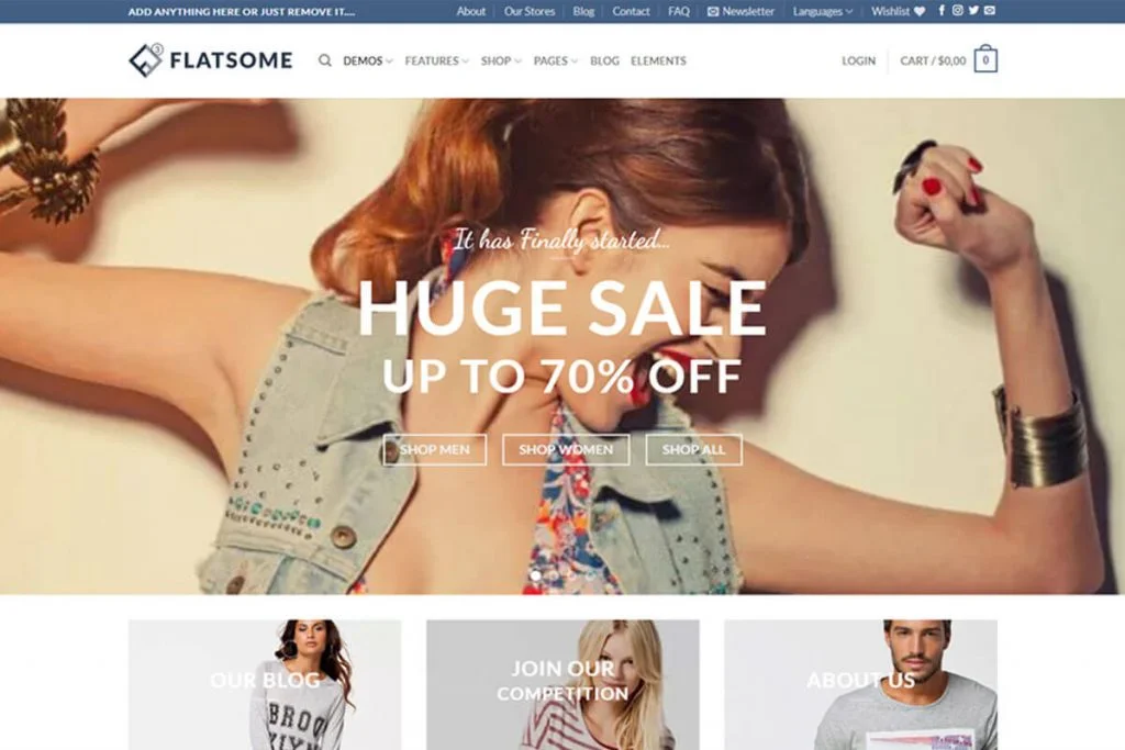 Flatsome - melhor tema de woocommerce multiuso