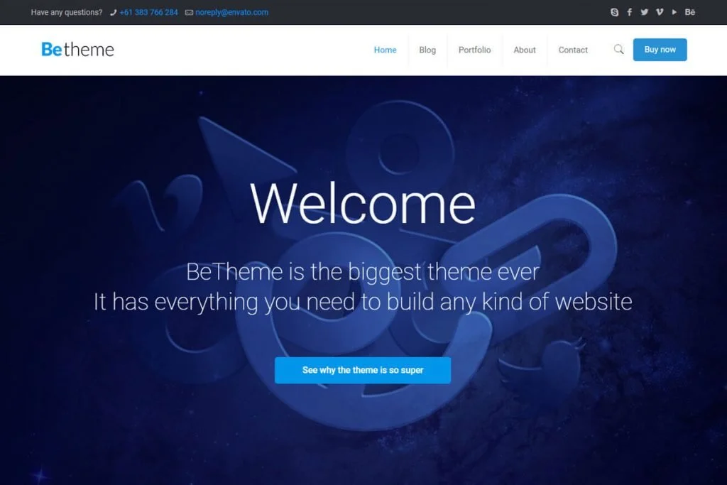 Betheme é o melhor tema wordpress multiuso