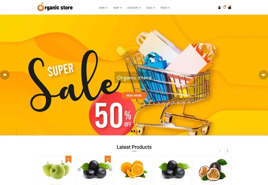Magazinul organic este un șablon fantastic de site web premium pentru magazinul organic