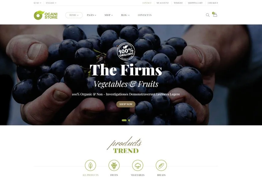 organic - Șablon pentru site-ul de produse alimentare