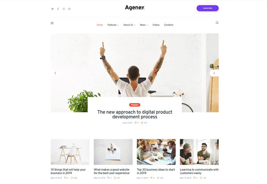 yolox tema wordpress startup terbaik