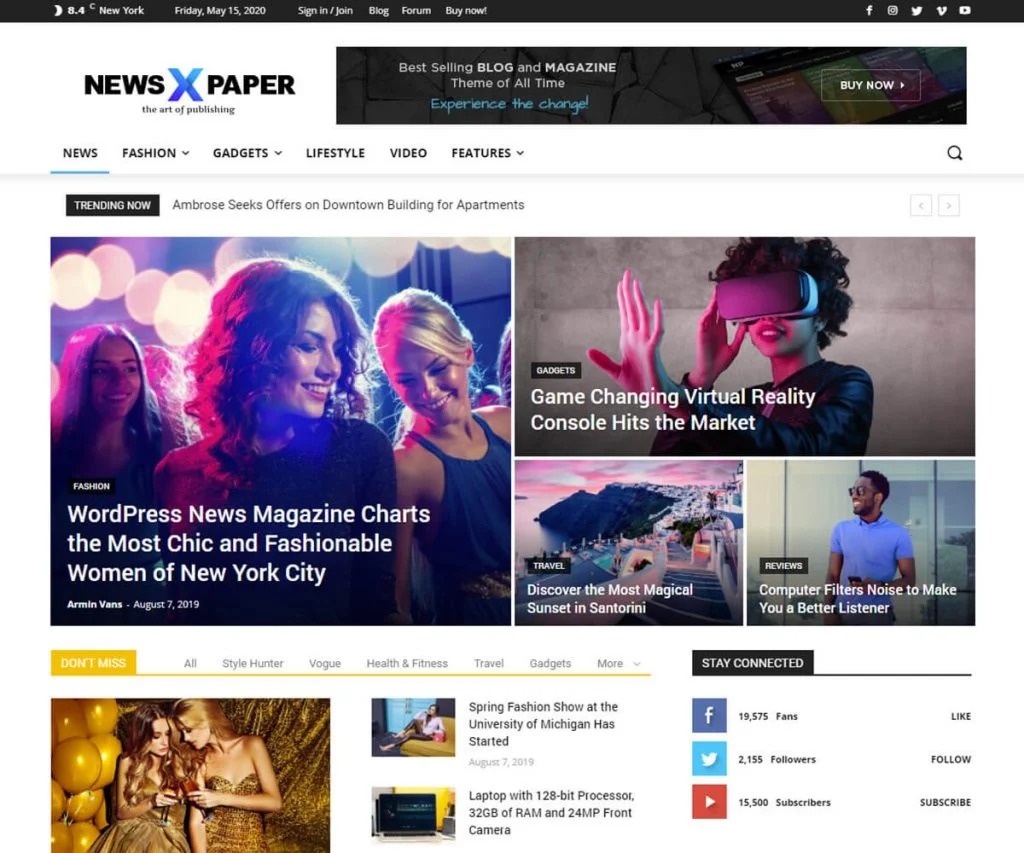 Tema WordPress pentru ziar
